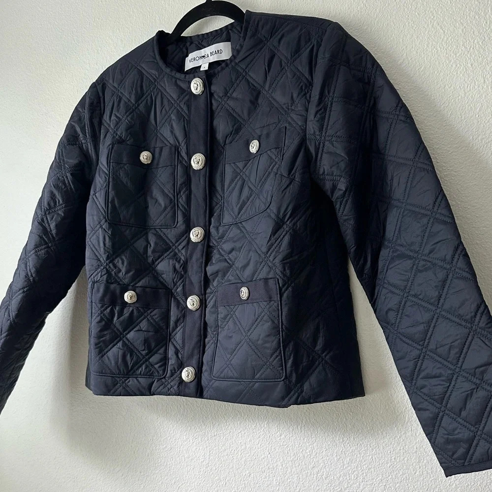 Veronica Beard  Navy Shalia Quilted Jacket - Picture 5 of 10